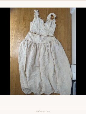 For Love And Lemons Cream Ruffle Sweetheart Two Piece Set Size OS | Midi |